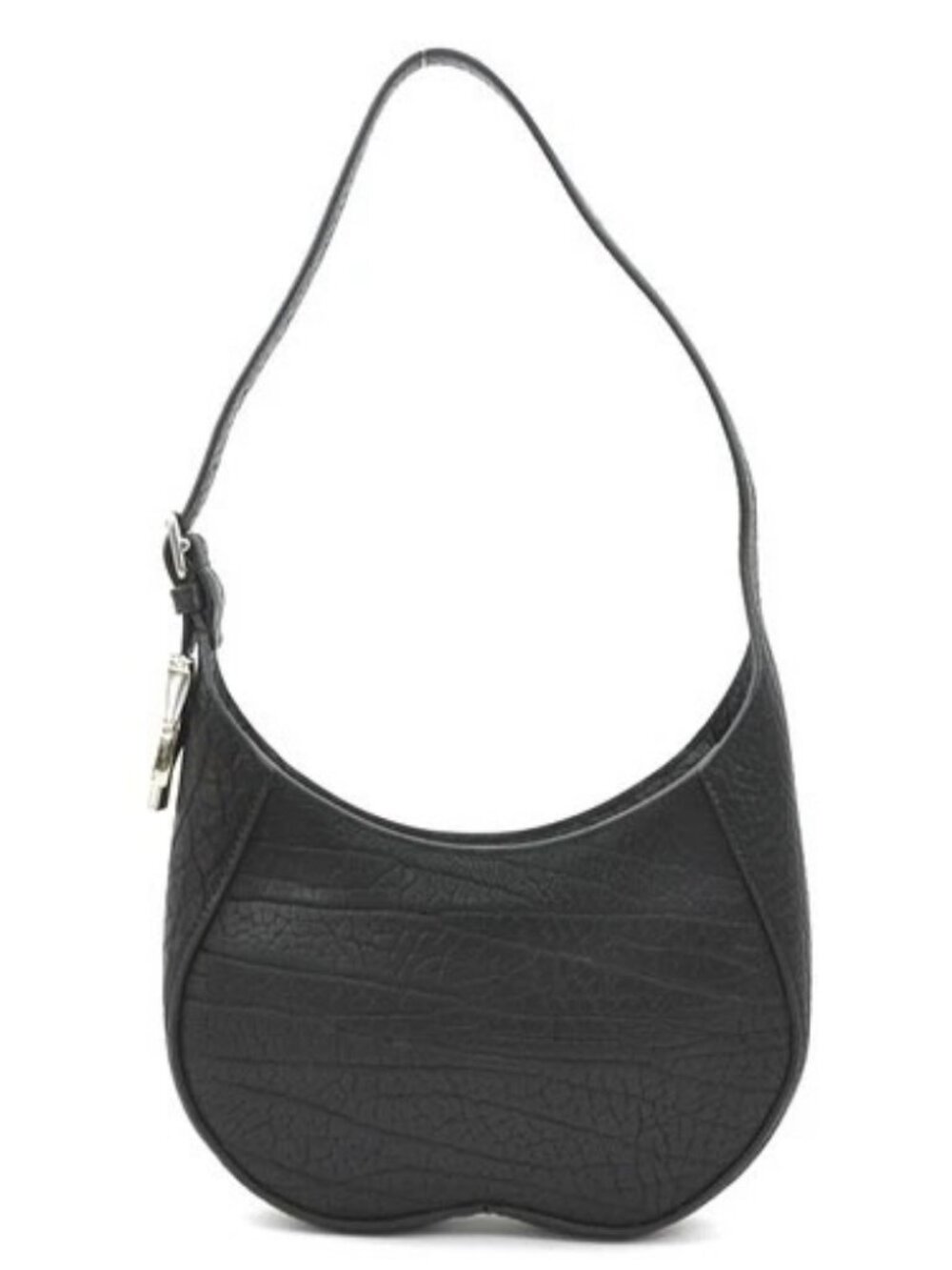 Auth BURBERRY Shoulder Bag Black Leather/Silvertone - 56242g